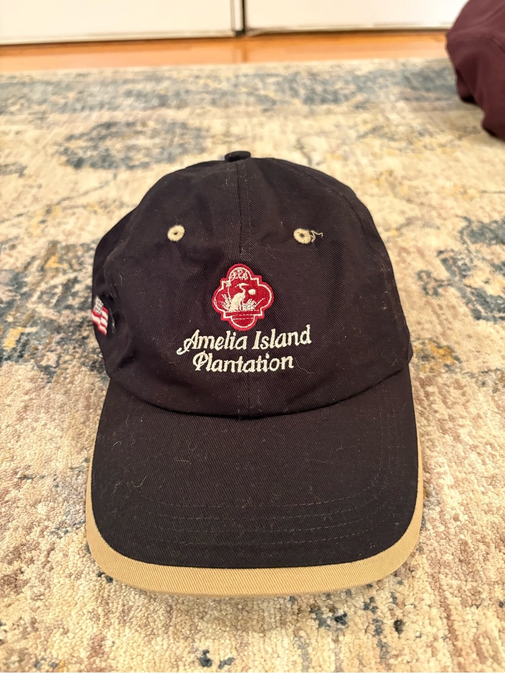 Vintage Amelia Island Plantation Slideback Hat Black One Size Embroidered
